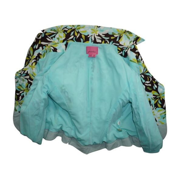 Vintage Phoebe by Kay Unger Floral Blazer M Mint Green Flower Buttons Y2K - Picture 8 of 8